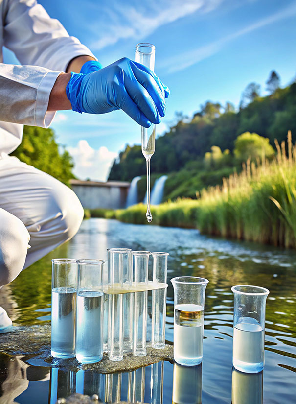 Lab-worker-taking-various-water-samples-for-testing